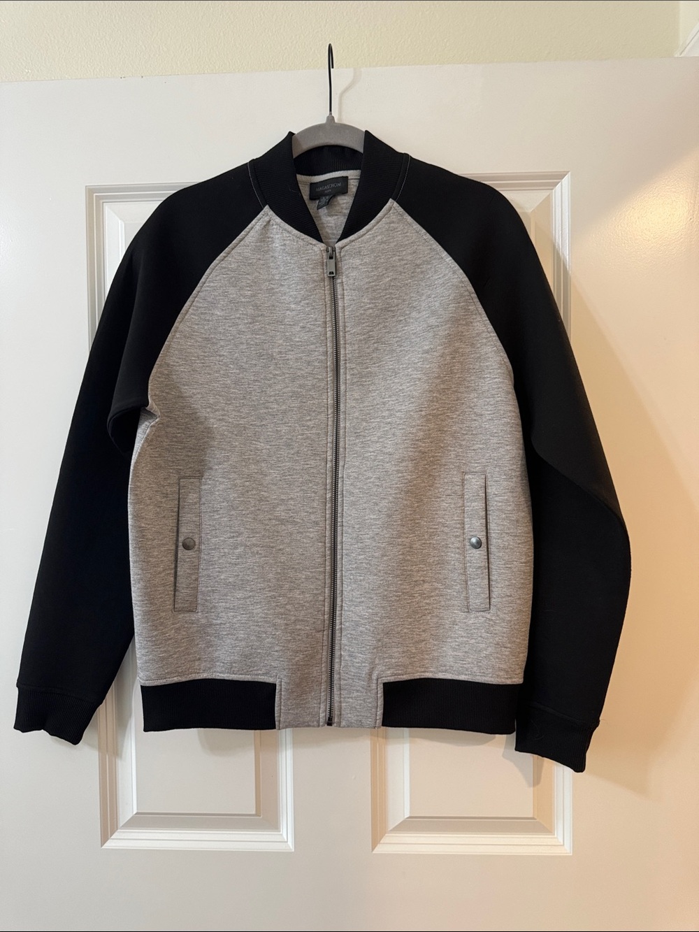 Magaschoni Black and Gray Bomber Jacket